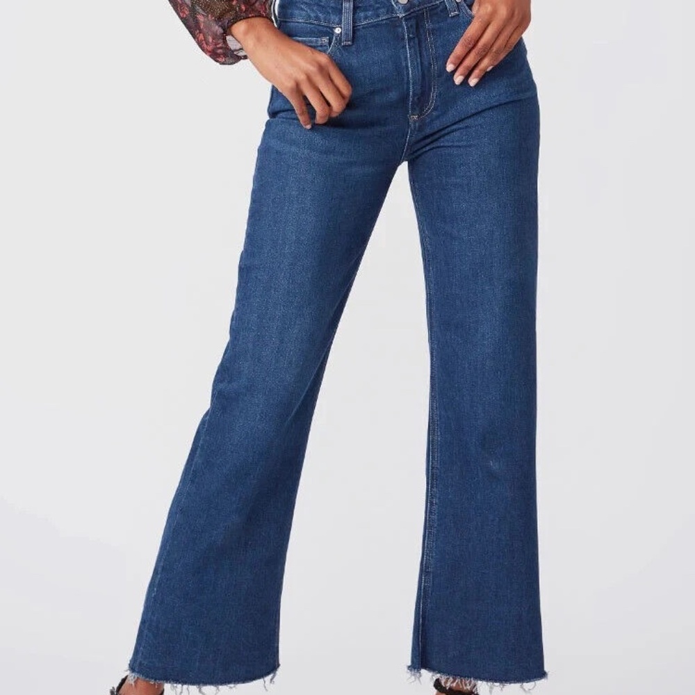Paige Leenah Ankle Raw Hem Jeans, Color Gracie Lou, Size 30, NWT $228